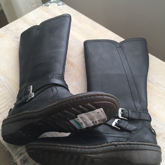 UGG Women's Rosen Tall Black Winter Boots size 7M - Picture 6 of 6